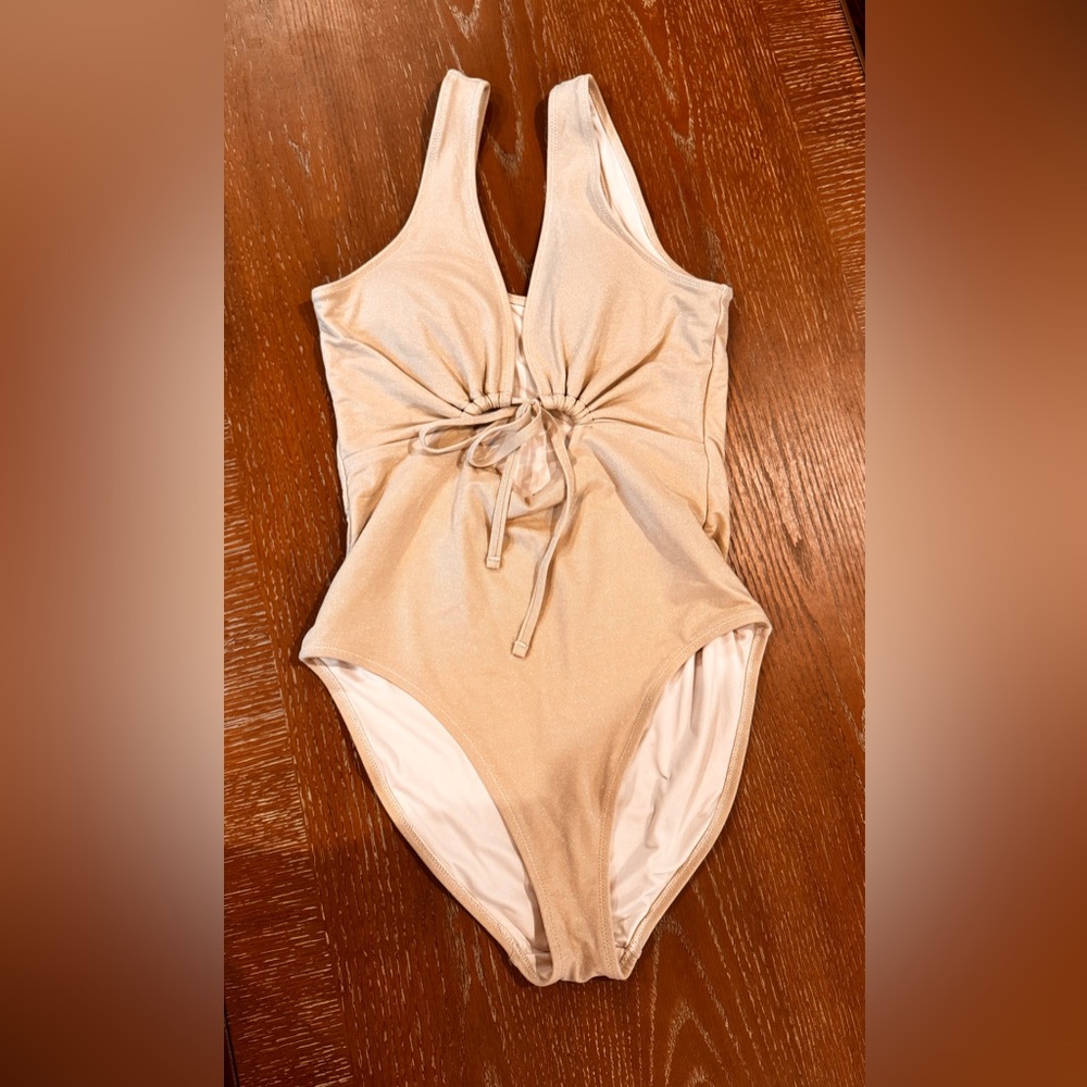Cream One-Piece Swimsuit